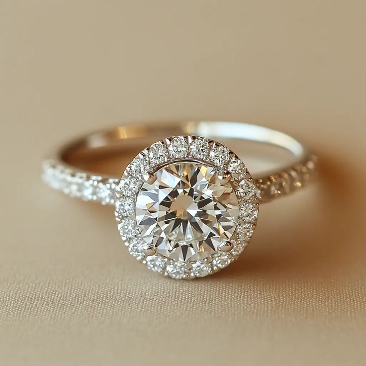 Diamond — Solitaire Halo Ring